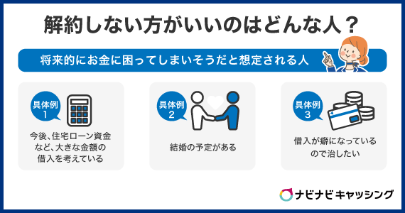 解約しない方がいいのはどんな人？