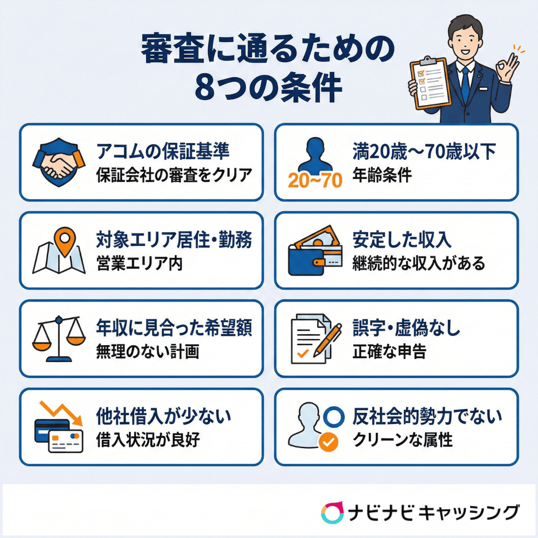 審査に通るための8つの条件