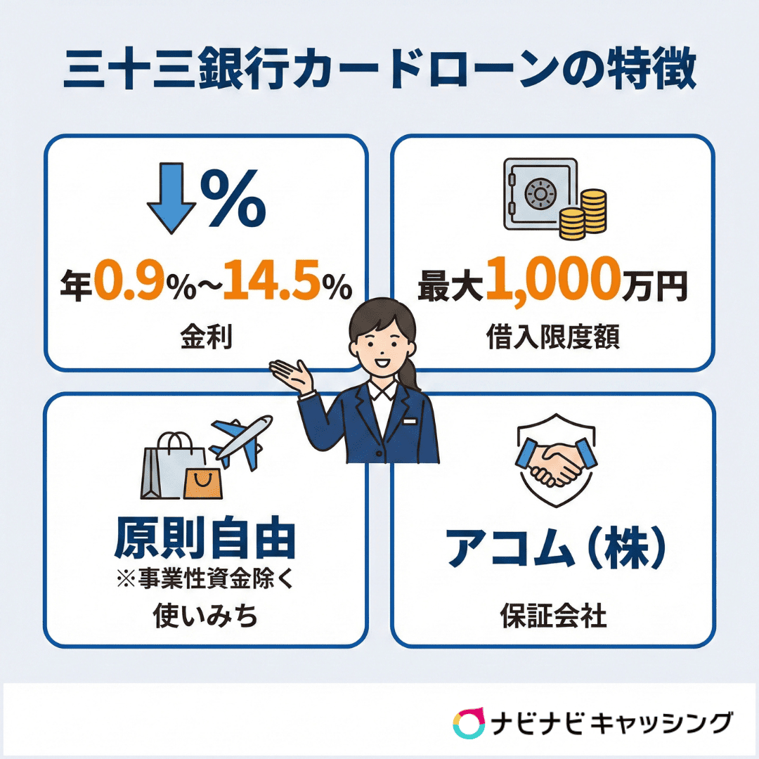 三十三銀行カードローンの特徴