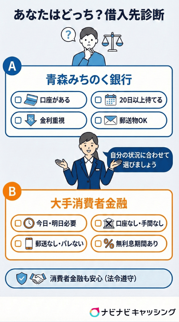 あなたはどっち?借入先診断