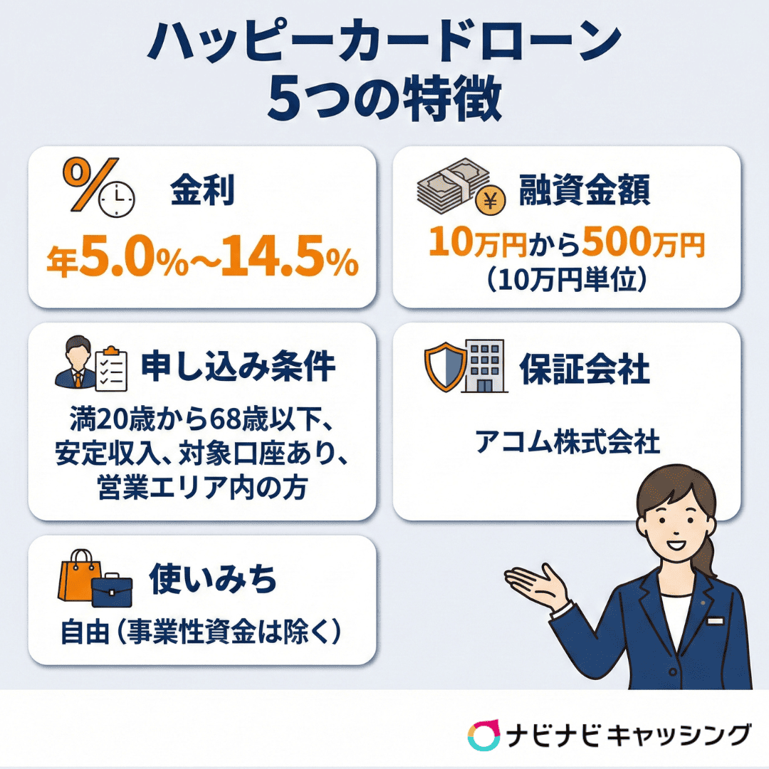 ハッピーカードローン5つの特徴