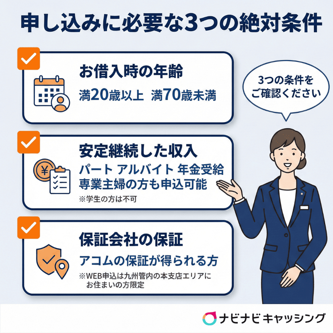 申し込みに必要な3つの絶対条件