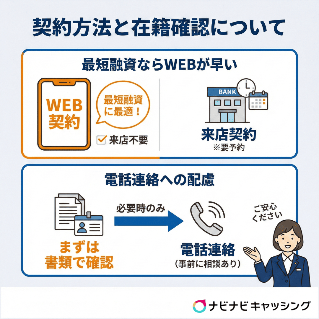 契約方法と在籍確認について