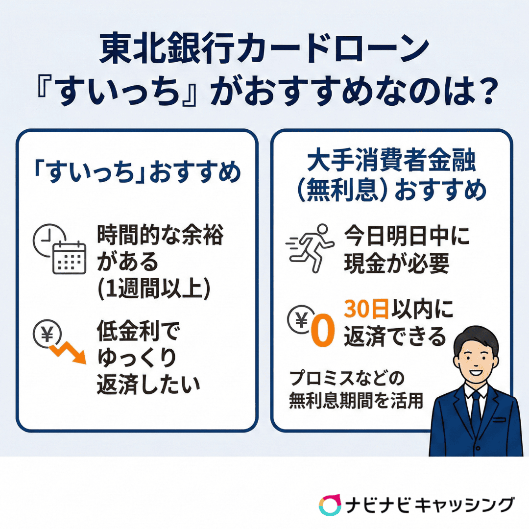 東北銀行カードローン『すいっち』がおすすめなのは？
