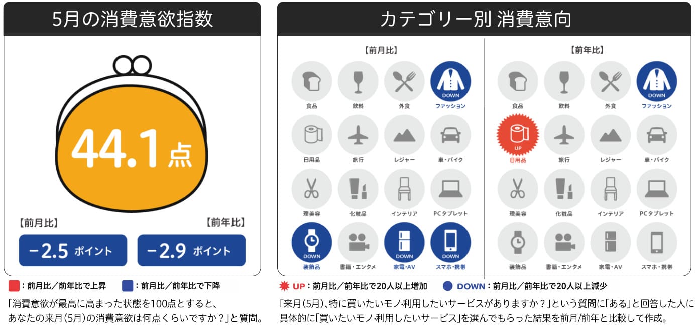 5月のカテゴリ別消費意欲指数の開設画像