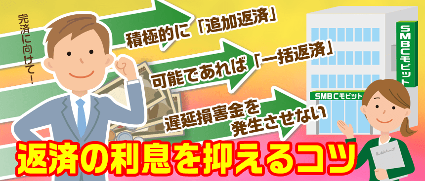 SMBCモビットの完済のためのコツを紹介する女性行員